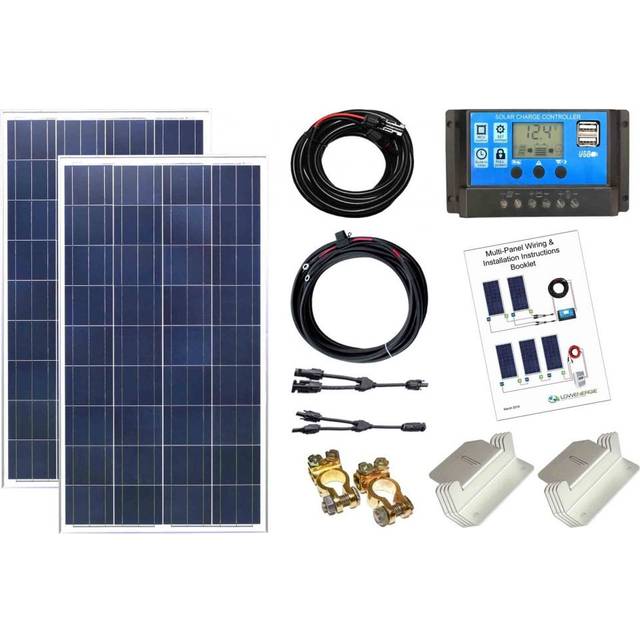 200w Solar Panel Kit 12V/24V PWM controller battery charging cables brackets K4