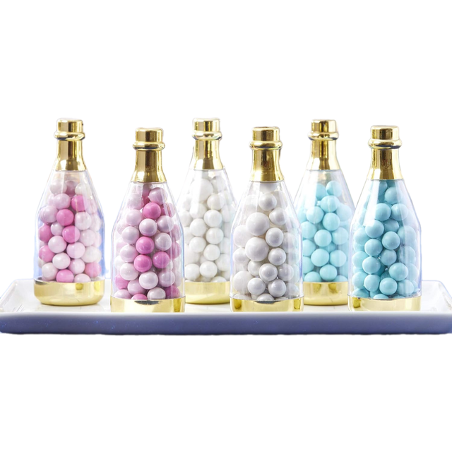 Kate Aspen 18187GD Metallic Champagne Bottle Container (Set of 12) DIY Favor  One Size  Clear  Gold