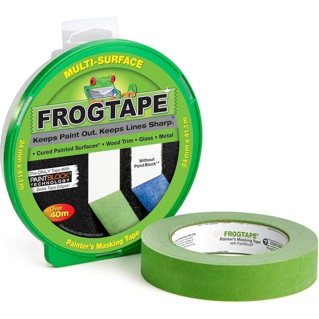 Frog Tape Green Multi Surface Painters Masking Tape 24mm x 41.1m Hanging Pack. Indoor painting and decorating for sharp lines and no paint bleed
