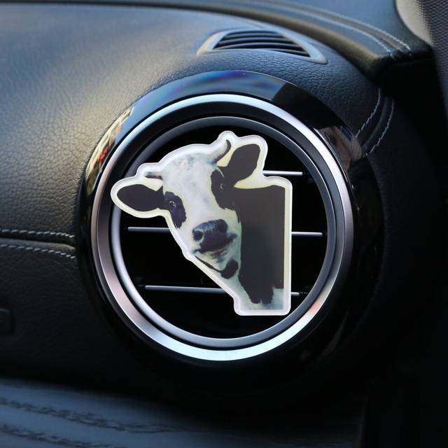 (StyleB) Cow Longlasting Car Air Perfume Freshener Clip Aromatherapy Decoration Metal