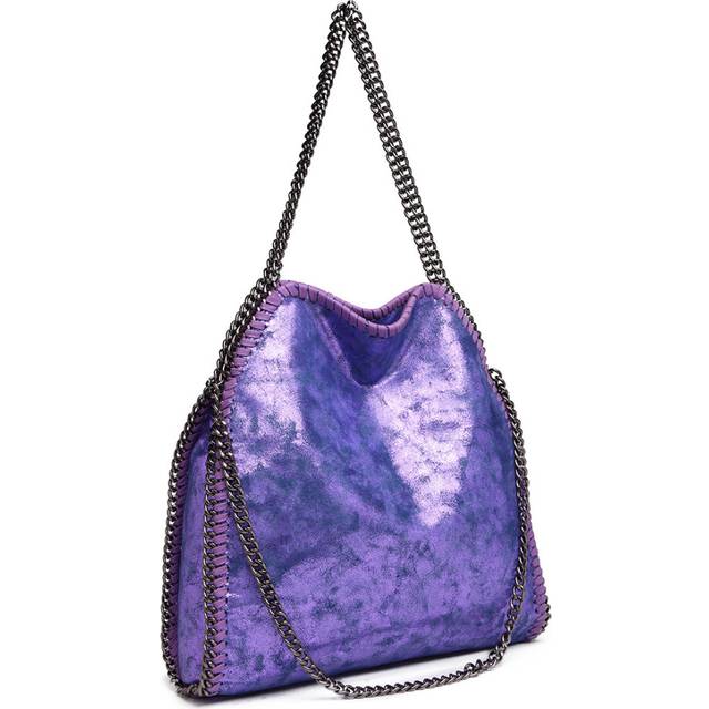 (Purple) Miss Lulu Falabella Handbag | Metallic PU Leather Bag