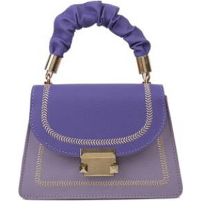 Fashion Lattice Pattern Women Messenger Handbag Pleated Handle PU Leather Female Shoulder Crossbody Tote Bag?