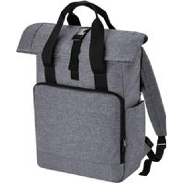 (One Size, Grey Marl) Bagbase Unisex Adult Roll Top Recycled Twin Handle Backpack