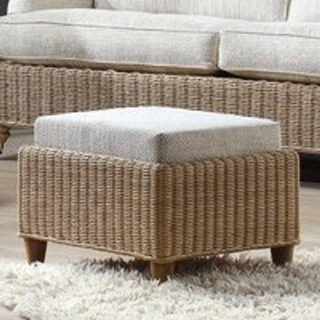 Desser Furniture Seville Light Oak Natural Rattan Jasper Footstool - Brown