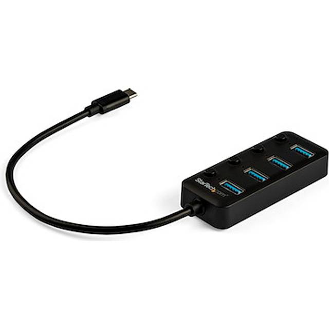 StarTech.com 4-Port USB-C Hub with Individual Switches (Black)