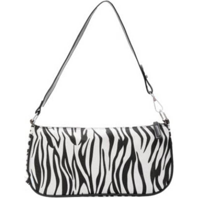 Fashion Zebra Print Women Handbag Female Canvas Zipper Shoulder Underarm Bag Popular Simple Female Daily Bag