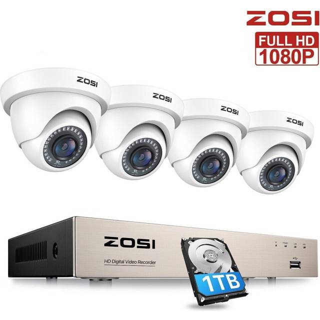 ZOSI 1080P Surveillance CCTV Camera 8CH DVR Home Security System 1TB