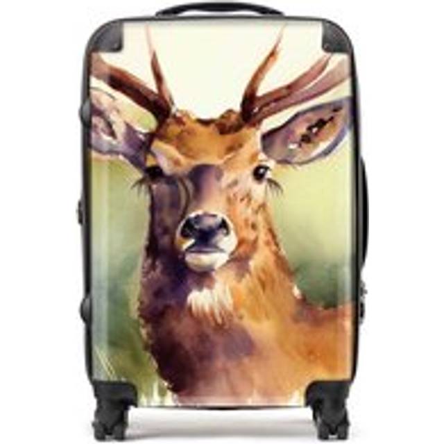 Warren Reed - Designer Splendid Stag Watercolour Suitcase Medium, Multi