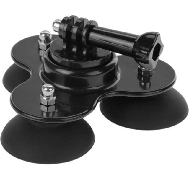 Triangle Suction Cup Mount with Screw for GoPro HERO6 /5 /5 Session /4 Session /4 /3+ /3 /2 /1, Xiaoyi and Other Action Cameras(Black)
