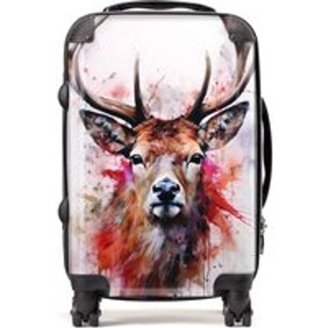 (Small) Watercolour Splashart Stag Face Suitcase