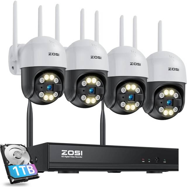 ZOSI 3MP Wireless CCTV Security System Two-Way Audio Camera 1TB HDD
