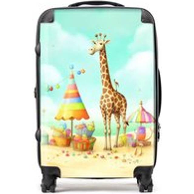 Warren Reed - Designer Giraffe On A Beach Holiday Suitcase Medium, Multi