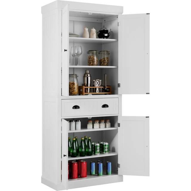 Large Pantry Cabinet Freestanding Kitchen Accent Storage Cabinet White