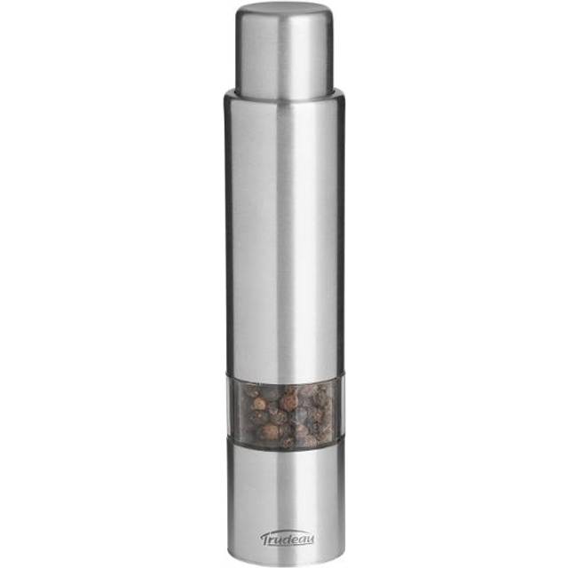 Trudeau Stainless Steel One-Hand Thumb 6 Inch Pepper Mill