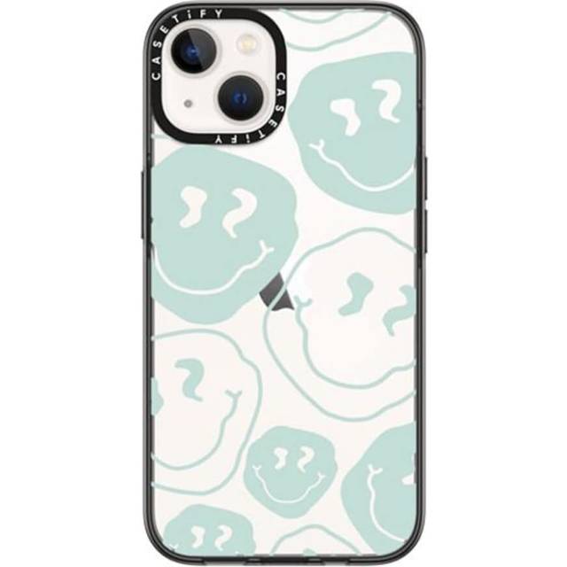CASETiFY Compact iPhone 14 Case [2X Military Grade Drop Tested / 4ft Drop Protection] - Aqua Transparent - Clear Black