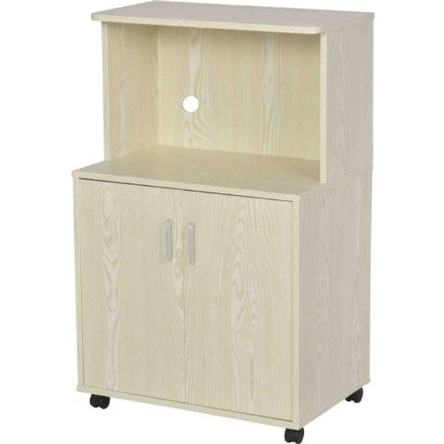 Particle Board Kitchen Pantry Cupboard Kitchen Microwave Cabinet W/Rolling Wheels - 97H x 60.4W x 40.3Dcm - Oak - Home Living | TJ Hughes