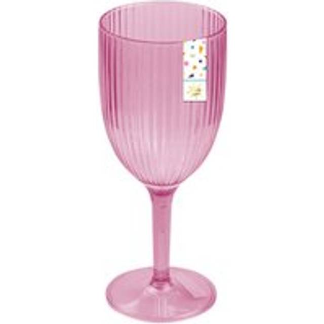 Pink Plastic Wine Glass