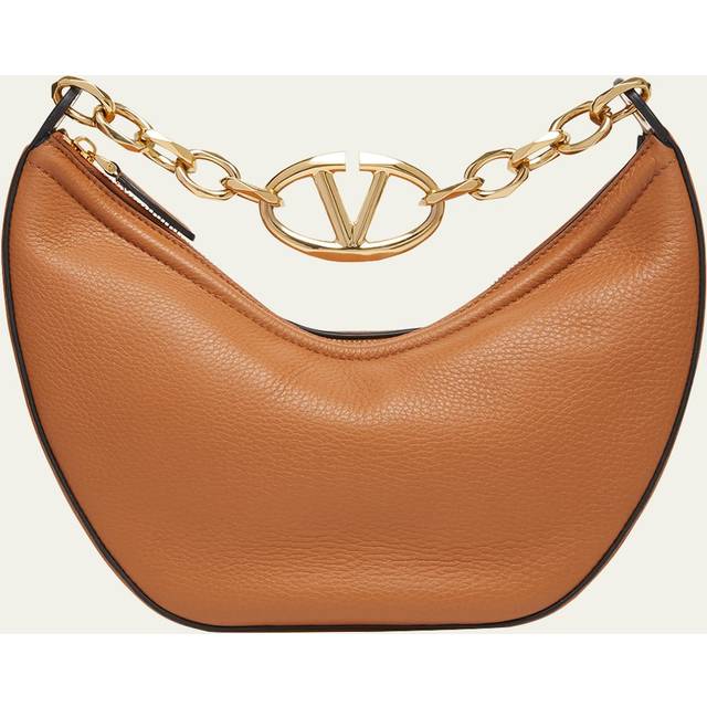 Valentino Garavani Women's Antiqued Leather Medium Hobo Vlogo Moon Shoulder Bag in Pink | 4W0B0N59JDK Color 416 (One Size)