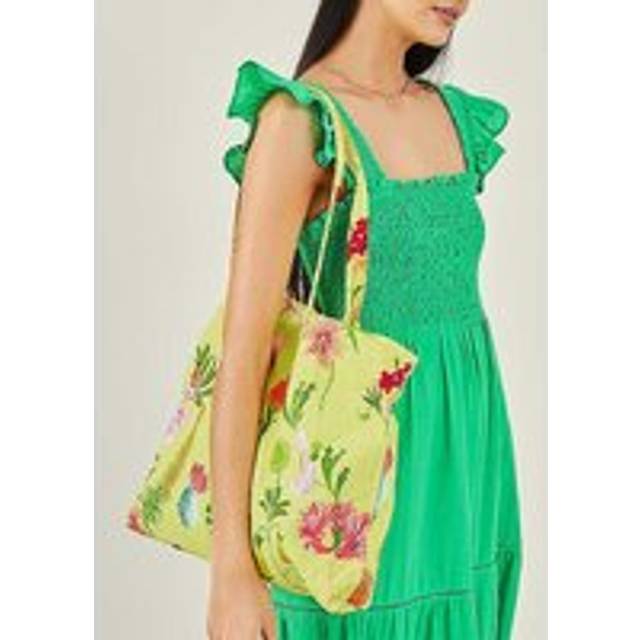Accessorize Floral Printed Shopper - Yellow