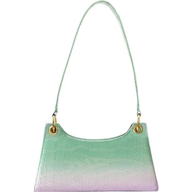 Fashion Women Alligator Pattern Gradient Color Zipper Shoulder Underarm Bag Ladies Retro PU Leather Handbag Tote