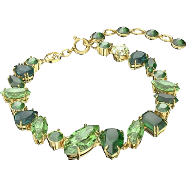 Swarovski Gema Gold Tone Mixed Cut Green Bracelet 5652822 M
