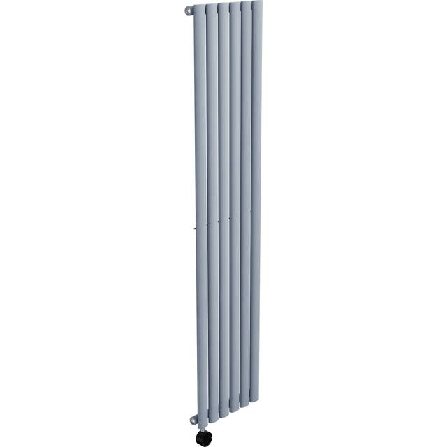 Light Grey Electric Vertical Designer Radiator 1kW with Wifi Thermostat - H1600xW354mm - IPX4 Bathroom Safe