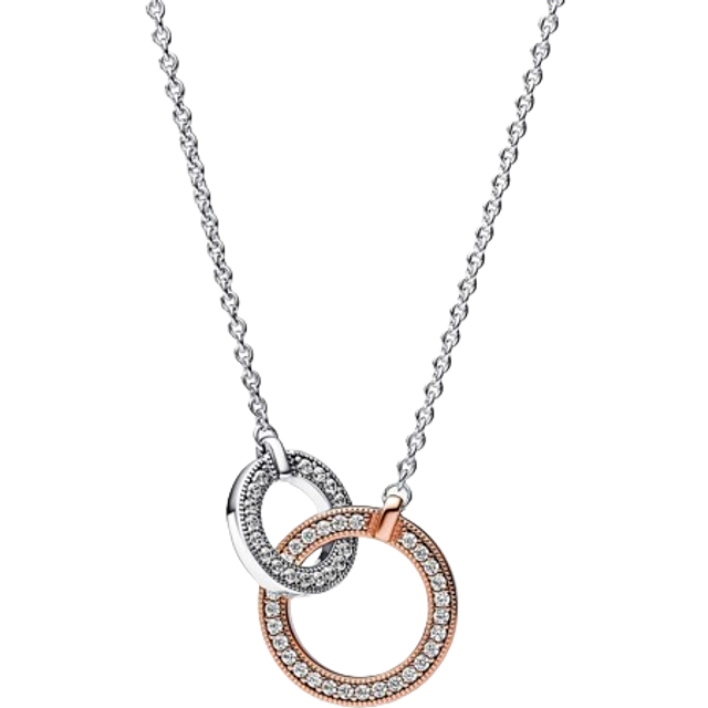 Pandora  Necklaces Pandora Signature Two-Tone Interlocking Circles Necklace 382778C01