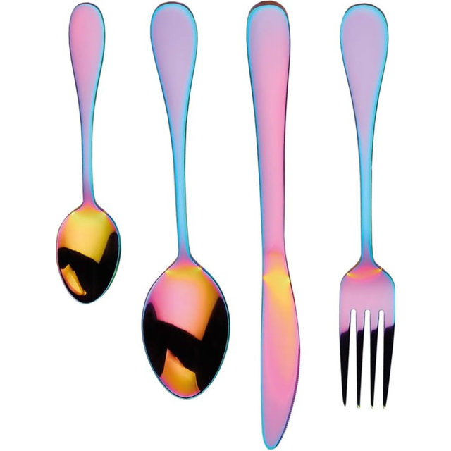 Iridescent Cutlery Set in Gift Box, Stainless Steel, 16 Pieces (Service for 4) - Multi - One Size