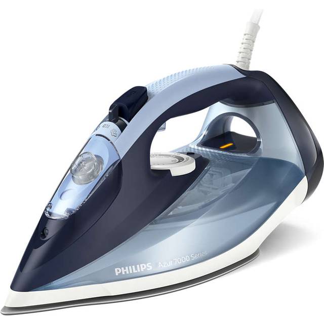 Philips Azur 7000 Series ångstrykjärn - 2800 W, 50/min kontinuerlig ånga, 250 g ångförstärkning, vertikal ånga, SteamGlide Plus-solplatta, Louros/Bomullsblått (DST7020/20)