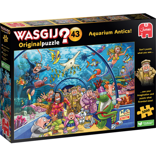 Wasgij Original 43, Aquarium Antics-1000 Piece Jigsaw Puzzles for Adults - Colourful,Fun,Challenging and Brainteasing Adults Jigsaw Puzzle - 100