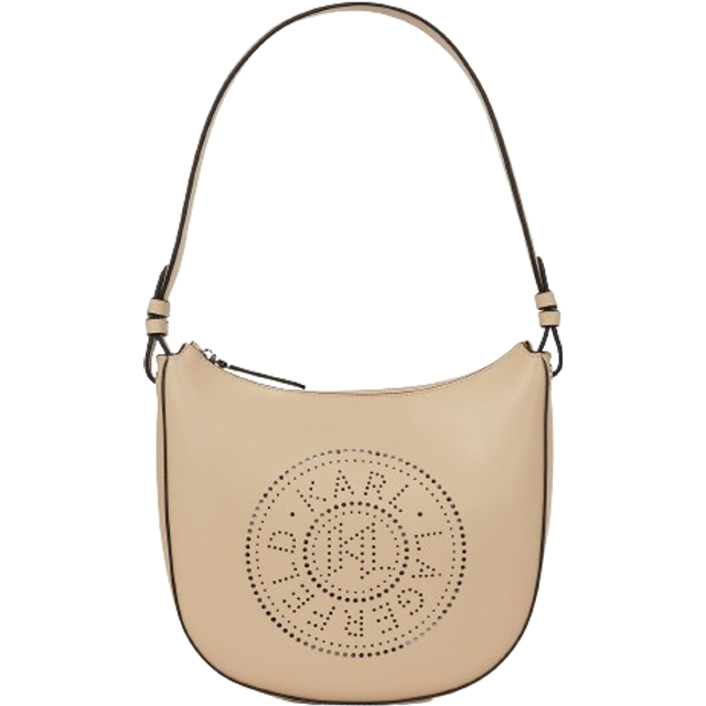 Karl Lagerfeld, K/circle Perforated Moon Shoulder Bag, Woman, Sand, Size: One size
