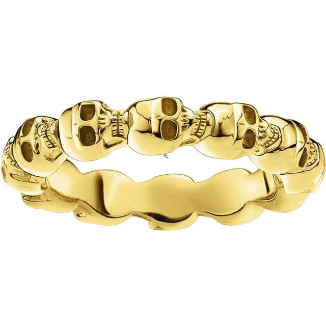 Thomas Sabo Ring skull gold yellow gold coloured TR1922-413-39-62 - yellow gold-coloured