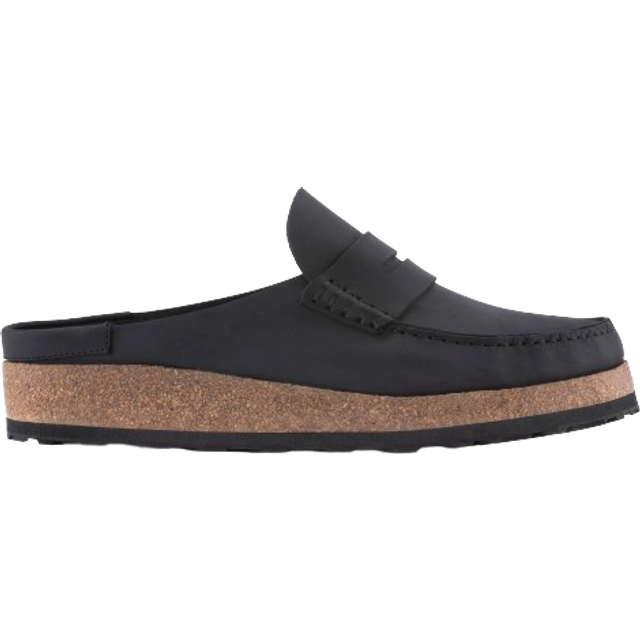 BIRKENSTOCK Naples Herren Echtleder-Pantoletten Made in Germany normale Breite Mokkasin 1025040 Schwarz