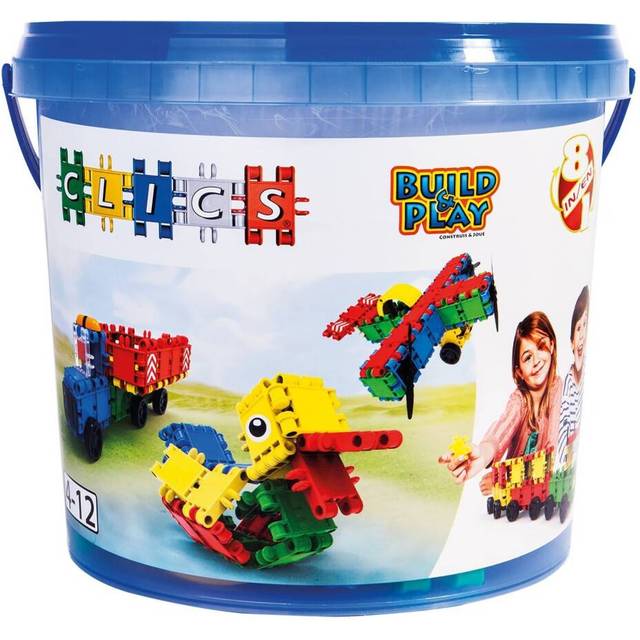 Clics Clic And Play 8 In 1 Bucket - 160 Pieces, Multi