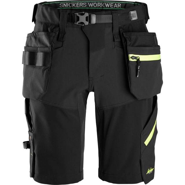 Snickers 6141 Mens Allround Work Stretch Slim Fit Holster Pockets Shorts - Black
