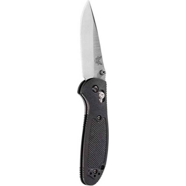 Benchmade 556 Mini Griptilian Manual Folding Knife (Plain Drop-Point Blade) in Black