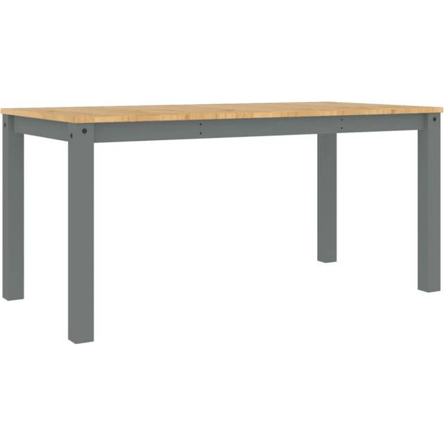 vidaXL Dining Table Panama Grey 160x80x75 cm Solid Wood Pine