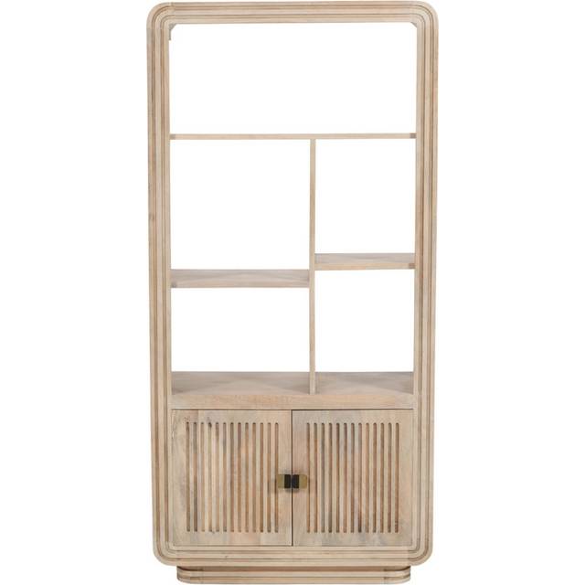 Brooklyn Hudson 2 Door 5 Shelf Carved Mango Wood Bookcase - Brown