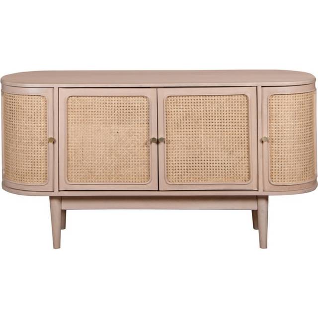 Valencia Cane & Mango Wood 4 Doors Sideboard Natural Wood