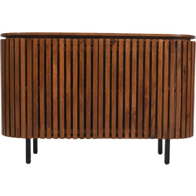 Brooklyn Slatted 2 Door Mango Wood Large Sideboard - Brown