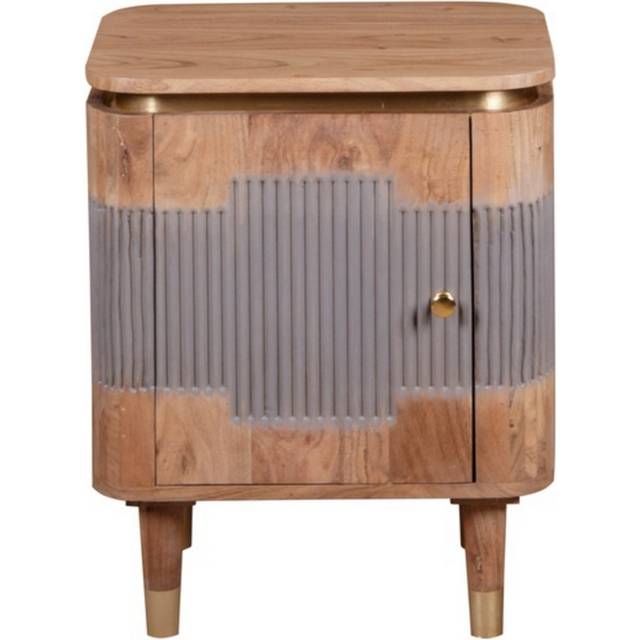 Brooklyn Wilton Single Door Acacia Wood Bedside Table - Brown