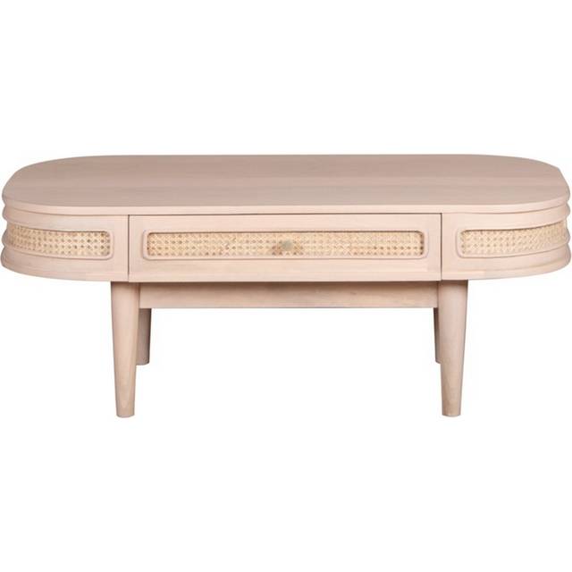 Brooklyn Valencia Single Drawer Cane and Mango Wood Coffee Table - Brown