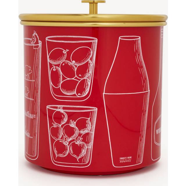 FORNASETTI Ice Bucket Oggetti Cocktail Red/White - 60% painted iron, 40% anodized aluminium