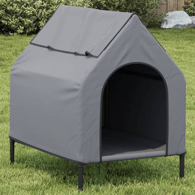 Vidaxl - Dog House Light Grey Oxford Fabric and Steel