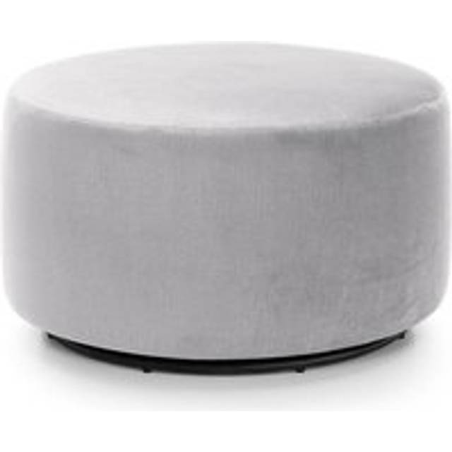 Chicago Spill-Proof Velvet Quilted Swivel Footstool - Light Grey - One Size