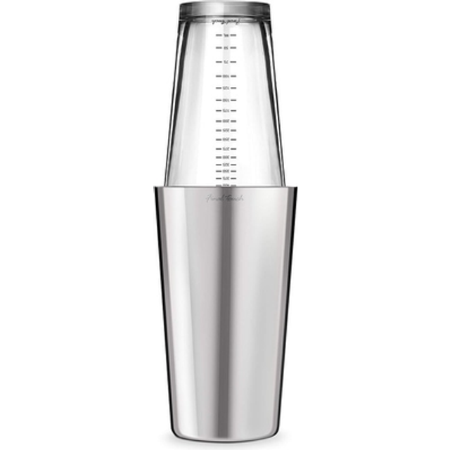 Final Touch Double Wall Boston Shaker with Silicone Seal and Ounce/Milliliter Measurements FTA1852