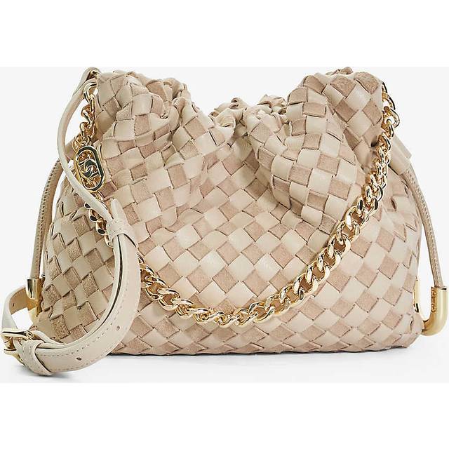 Dune Womens Ecru-leather Primrose Small Woven-leather Shoulder Bag 1 Size - ECRU-LEATHER