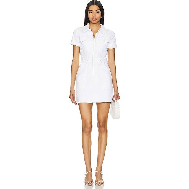 Good American Fit For Success Stretch Denim Mini Dress - US 8/UK 12 - White
