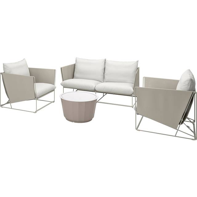 HAVSTEN / LÅGASKÄR 4-sits möbelgrupp, utomhus, beige/beige