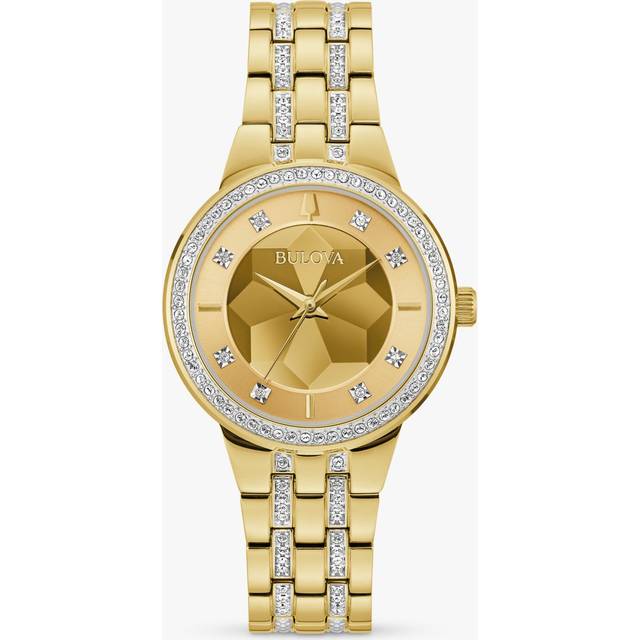 Bulova 97L176 Women's Crystal Bracelet Strap Watch, Gold
